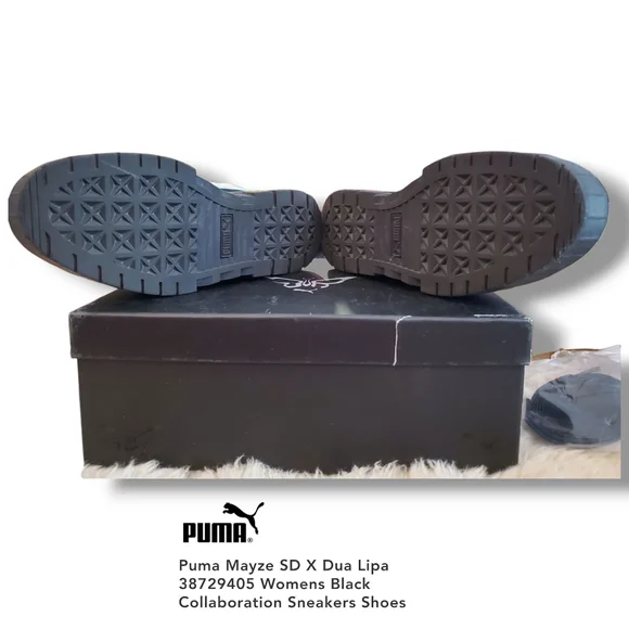 PUMA Mayze SD x Dua Lipa Black/Blue Glow Orange Platform Sneakers Women Size 8½ - Picture 13 of 13